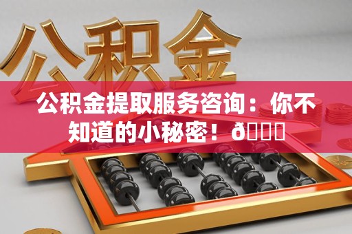 云霄公积金提取服务咨询：你不知道的小秘密！😎